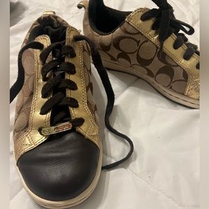 Coach Brown and Gold Sneakers